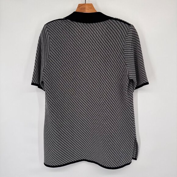 Exclusively Misook Womens Black pattern Open Cardigan jacket size large - Picture 10 of 14